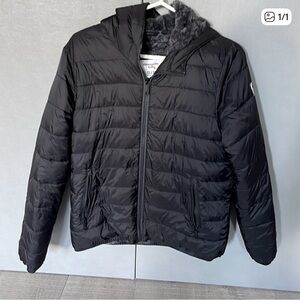 Abercrombie Kids Black Hooded Puffer Jacket